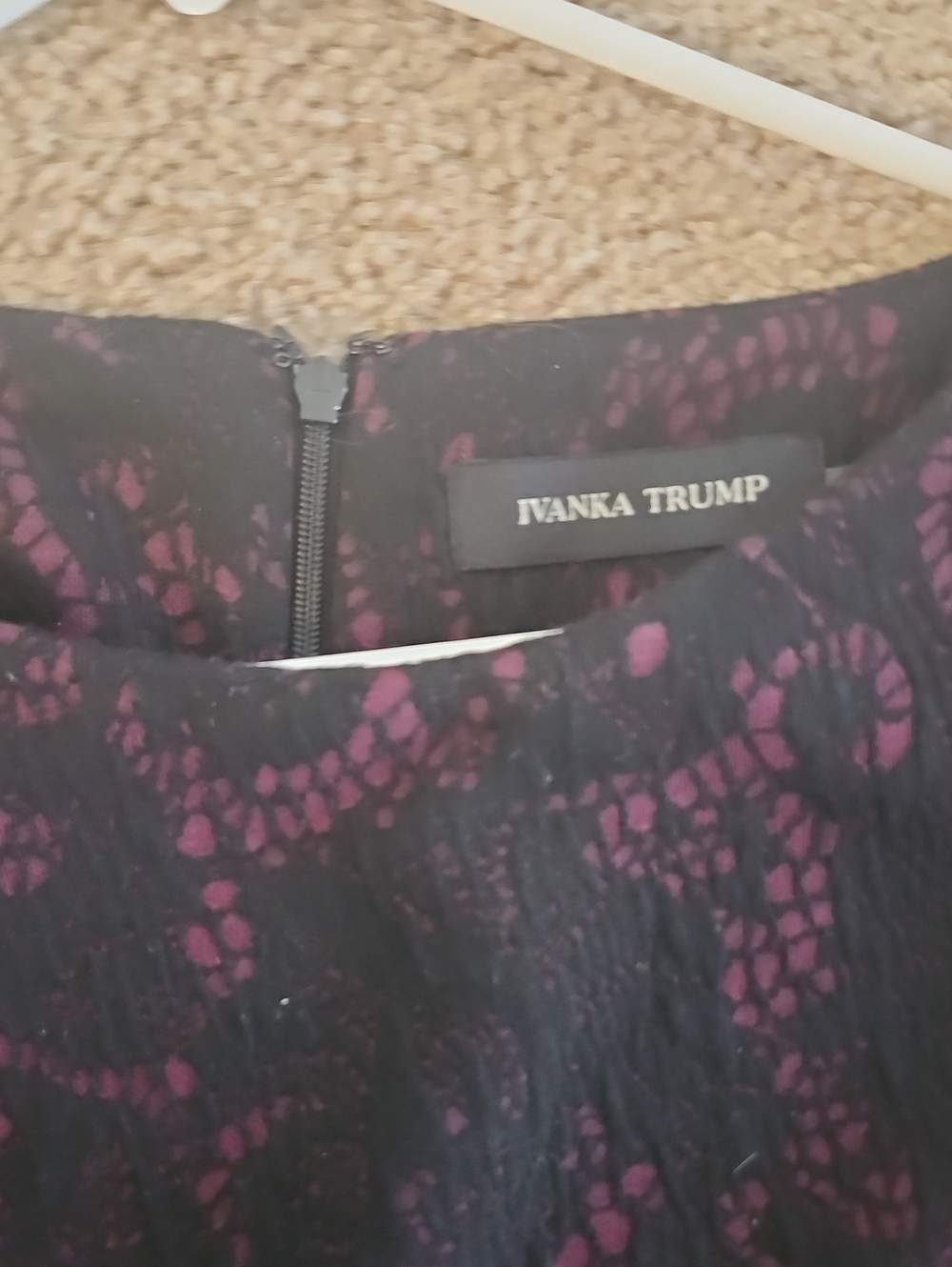Ivanka Trump Black Dress with Plum Pattern